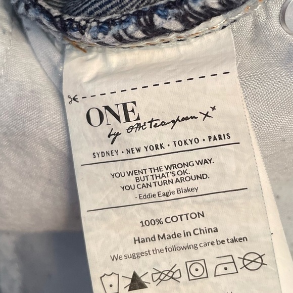 Revolve Jeans Womens 24 One Teaspoon Free Bird Dusty Destroyed Low Rise 90s Goth - Picture 13 of 14